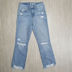 Rewash High Rise Distressed Jeans Size 0 Peace Love Eco Light Wash 24x25 Stretch